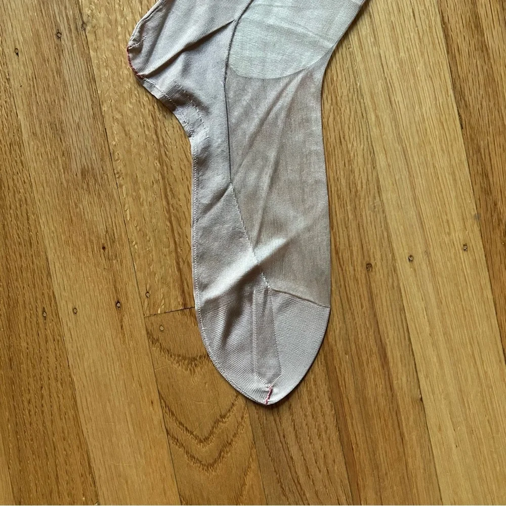 Vintage deadstock John Wanamaker silk nude stockings in original box